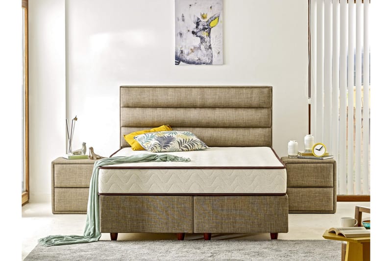 Resårmadrass 180x200 cm - Vit/Brun - Möbler - Säng - Madrass - Resårmadrass & resårbotten