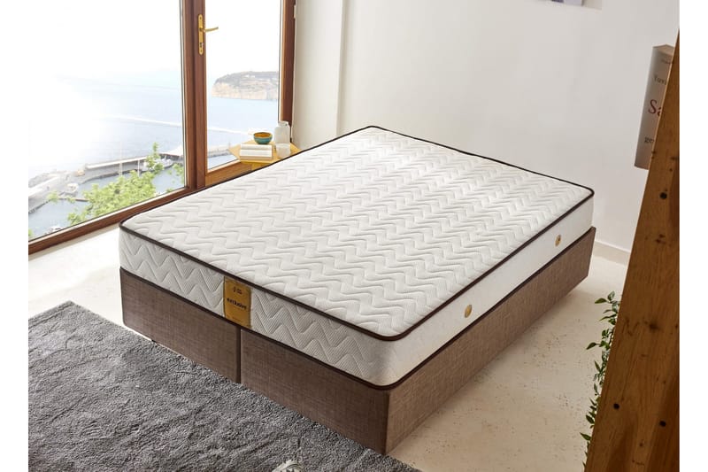 Resårmadrass 180x200 cm - Vit/Brun - Möbler - Säng - Madrass - Resårmadrass & resårbotten