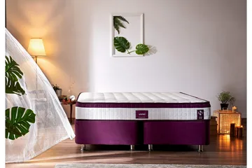 Resårmadrass 180x200 cm - Vit/Lila - Möbler - Säng - Madrass - Resårmadrass & resårbotten