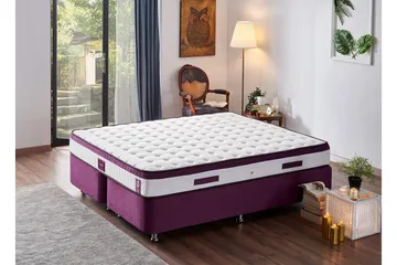 Resårmadrass 180x200 cm - Vit/Lila - Möbler - Säng - Madrass - Resårmadrass & resårbotten