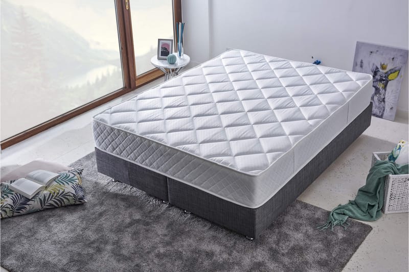 Resårmadrass 200x200 cm - Vit - Möbler - Säng - Madrass - Resårmadrass & resårbotten