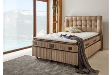 Resårmadrass 200x200 cm - Vit/Brun - Möbler - Säng - Madrass - Resårmadrass & resårbotten