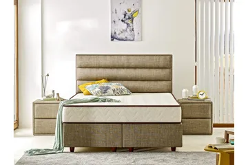 Resårmadrass 200x200 cm - Vit/Brun - Möbler - Säng - Madrass - Resårmadrass & resårbotten