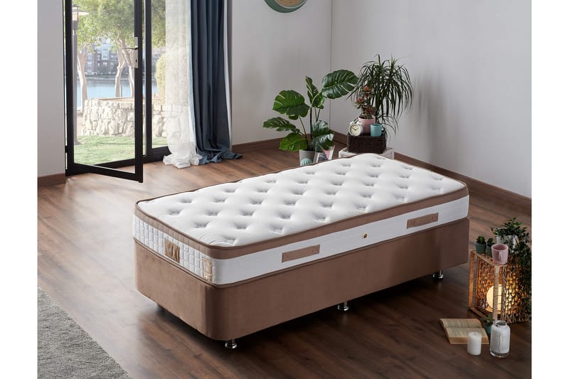 Resårmadrass 90x190 cm - Vit/Brun - Möbler - Säng - Madrass - Resårmadrass & resårbotten
