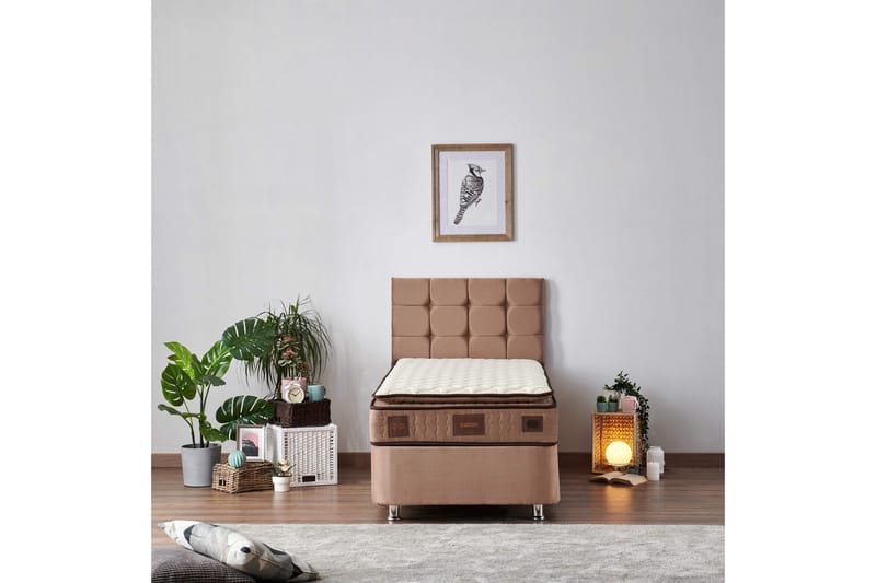 Resårmadrass 90x190 cm - Vit/Brun - Möbler - Säng - Madrass - Resårmadrass & resårbotten