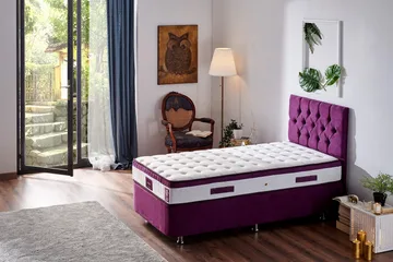Resårmadrass 90x190 cm - Vit/Lila - Möbler - Säng - Madrass - Resårmadrass & resårbotten