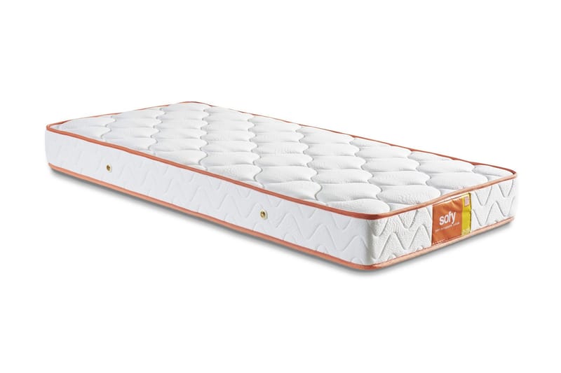 Resårmadrass 90x190 cm - Vit/Orange - Möbler - Säng - Madrass - Resårmadrass & resårbotten