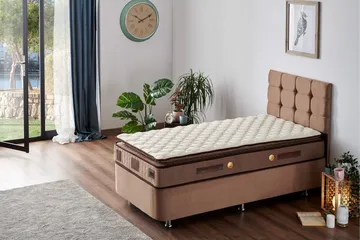 Resårmadrass 90x200 cm - Vit/Brun - Möbler - Säng - Madrass - Resårmadrass & resårbotten