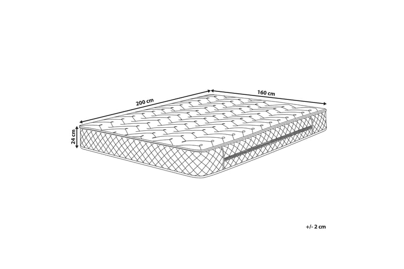Resårmadrass Guttery 160x200 cm Medelfast - Vit - Möbler - Säng - Madrass - Resårmadrass & resårbotten