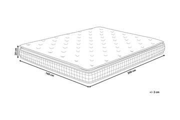 Resårmadrass Socourt 160x200 cm Medelfast Memoryskum - Vit - Möbler - Säng - Madrass - Resårmadrass & resårbotten