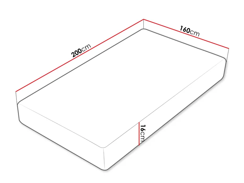 Terik Skummadrass 160x200 cm - Vit, rubinröd och beige - Möbler - Säng - Madrass - Skummadrass