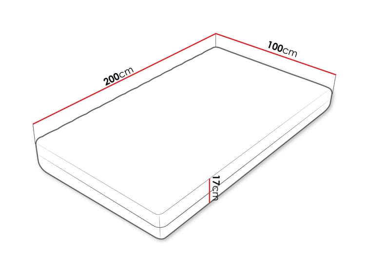 Unona Skummadrass 200x100 cm - Vit - Möbler - Säng - Madrass - Skummadrass