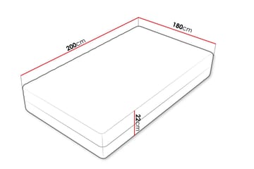 Unona Skummadrass 200x180 cm - Beige - Möbler - Säng - Madrass - Skummadrass