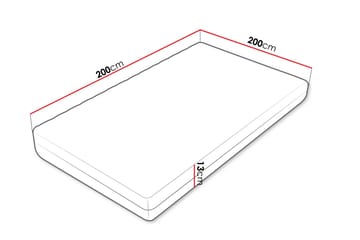 Unona Skummadrass 200x200 cm med Fasthetsgrad Medium - Vit - Möbler - Barnmöbler - Barnsäng & juniorsäng - Resårbotten barn & barn madrasser