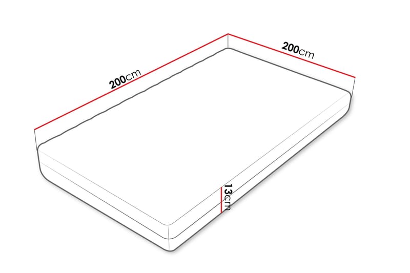 Unona Skummadrass 200x200 cm med Fasthetsgrad Medium - Vit - Möbler - Barnmöbler - Barnsäng & juniorsäng - Resårbotten barn & barn madrasser