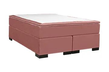Malta Komplett Sängpaket – Kontinentalsäng 160x200 cm i Tyg med Sänggavel + Bäddmadrass - Rosa - Möbler - Säng - Kontinentalsäng