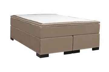 Malta Komplett Sängpaket – Kontinentalsäng 160x200 cm i Tyg med Sänggavel + Bäddmadrass - Taupe - Möbler - Säng - Kontinentalsäng