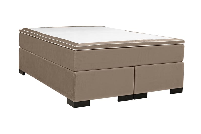 Malta Komplett Sängpaket – Kontinentalsäng 160x200 cm i Tyg med Sänggavel + Bäddmadrass - Taupe - Möbler - Säng - Kontinentalsäng