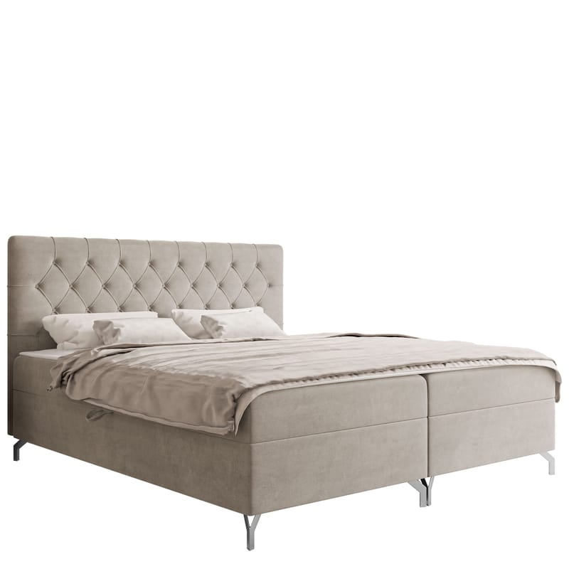 Mavik Sängpaket Kontinentalsäng med förvaring 160x200 cm, beige