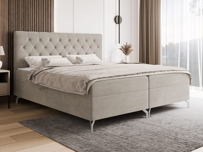 Mavik Sängpaket Kontinentalsäng med förvaring 160x200 cm - beige - Möbler - Säng - Kontinentalsäng