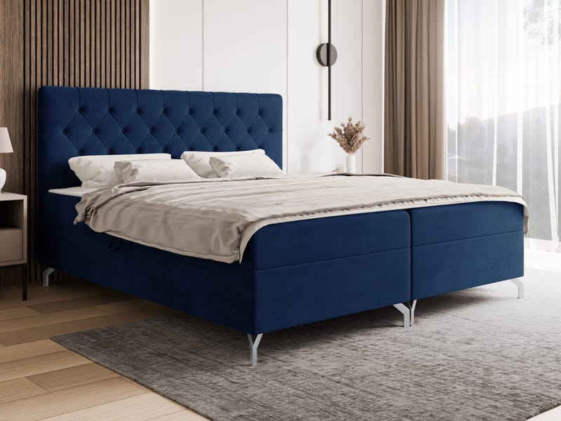 Mavik Sängpaket Kontinentalsäng med förvaring 160x200 cm - blå - Möbler - Säng - Kontinentalsäng
