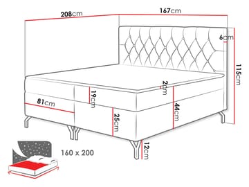 Mavik Sängpaket Kontinentalsäng med förvaring 160x200 cm - blå - Möbler - Säng - Kontinentalsäng