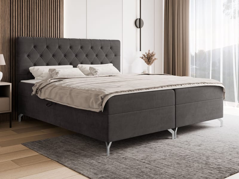 Mavik Sängpaket Kontinentalsäng med förvaring 180x200 cm - Mörkgrå - Möbler - Säng - Kontinentalsäng