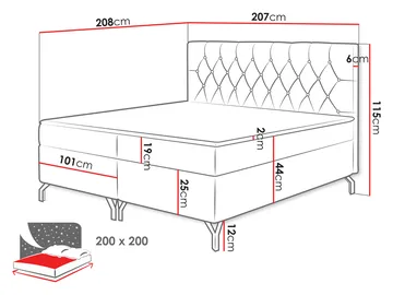 Mavik Sängpaket Kontinentalsäng med förvaring 200x200 cm - blå - Möbler - Säng - Kontinentalsäng