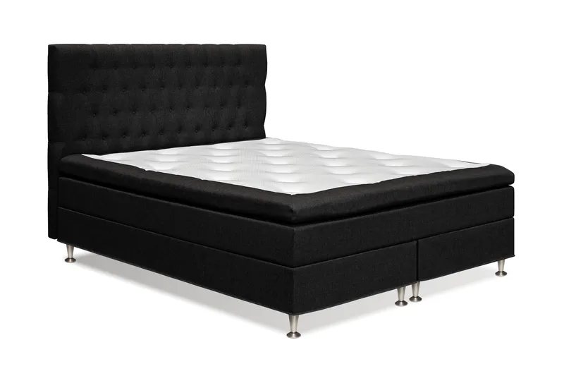 Meja Sängpaket – Kontinentalsäng 180x200 cm med Sänggavel + Bäddmadrass med Fasthetsgrad Fast - Svart - Möbler - Säng - Kontinentalsäng