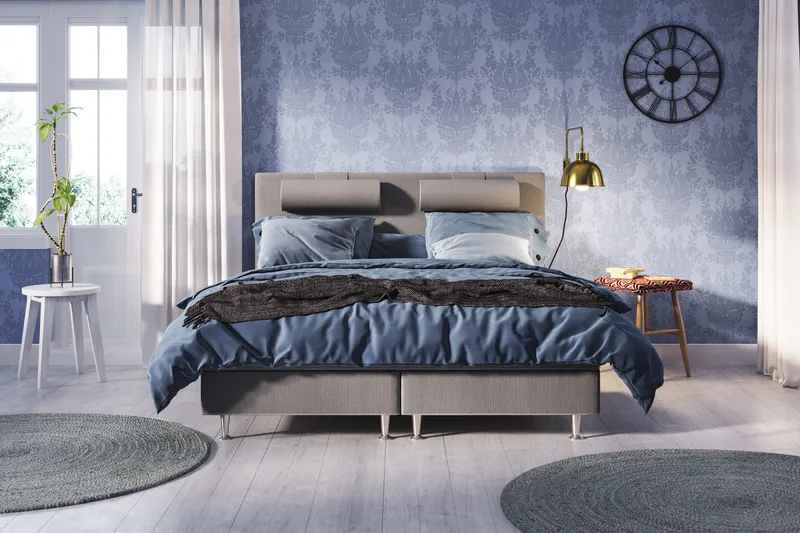 Meja Sängpaket 160x200 - Ljusgrå med nackkudde - Möbler - Säng - Kontinentalsäng