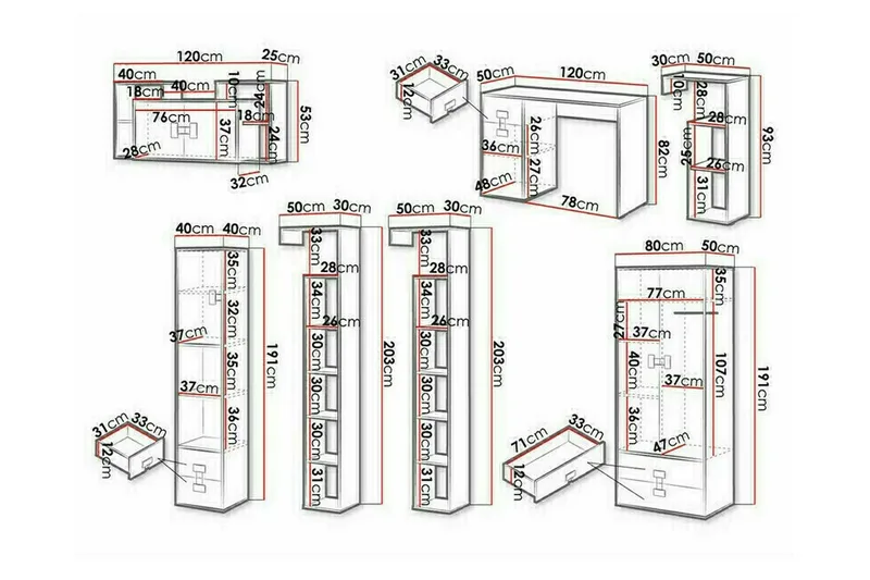 Castlebay Möbelset För Sovrum Brown - Möbler - Säng - Möbelset för sovrum