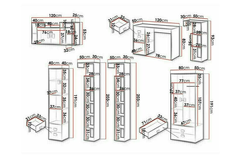 Castlebay Möbelset För Sovrum Brown - Möbler - Säng - Möbelset för sovrum