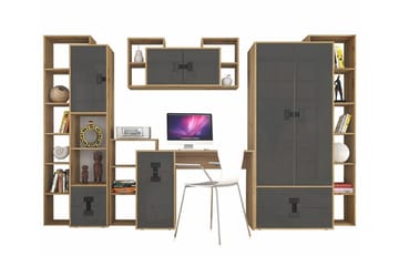 Castlebay Möbelset För Sovrum Grey High Gloss - Möbler - Säng - Möbelset för sovrum