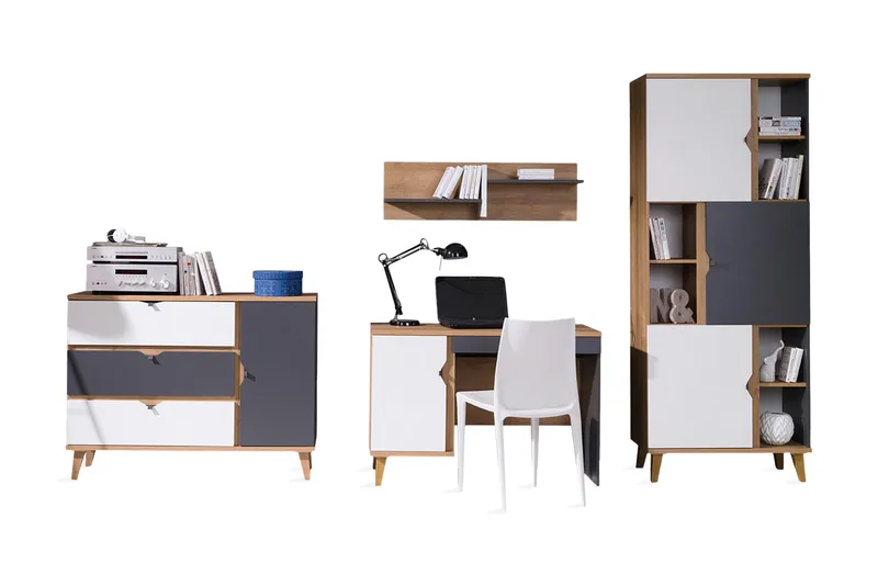 Memone Sovrumsset barn - Beige/Grå/Vit - Möbler - Säng - Möbelset för sovrum