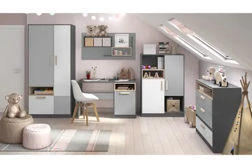 Pok Sovrumsset barn - Grå/Vit - Möbler - Säng - Möbelset för sovrum