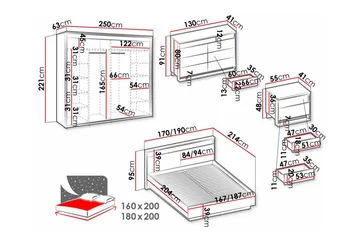 Rathmore Möbelset För Sovrum Black - Möbler - Säng - Möbelset för sovrum
