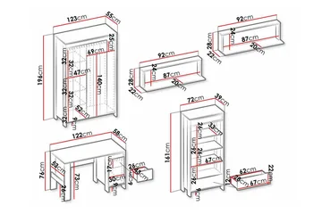 Rathmore Möbelset För Sovrum - Svart - Möbler - Säng - Möbelset för sovrum