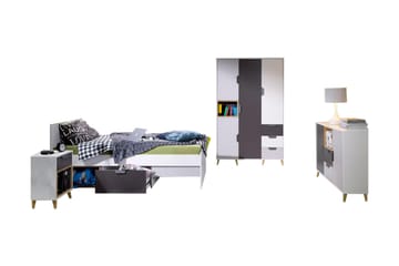 Sayuki Möbelset För Sovrum - Vit/Grå - Möbler - Säng - Möbelset för sovrum