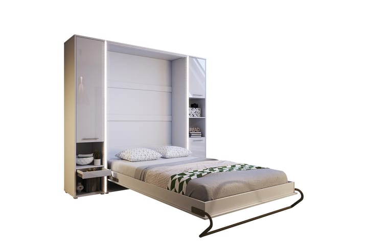 Sovrumsset sängskåp Storli - Vit Högglans - Möbelset för sovrum