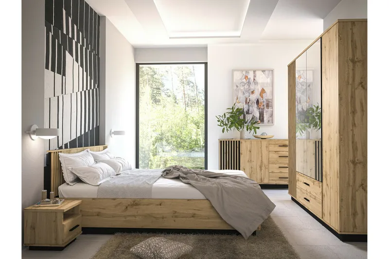 Strathy Möbelset För Sovrum - Svart - Möbler - Säng - Möbelset för sovrum