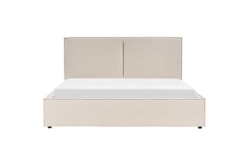 Moissac Dubbelsäng med Förvaring i Tyg med Sänggavel och Metallram - Beige - Möbler - Säng - Säng med förvaring