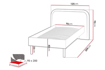 Monfort Sängram 90x200 cm - Beige/Rosa - Möbler - Säng - Sängram & sängstomme