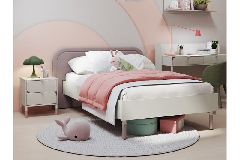 Monfort Sängram 90x200 cm - Beige/Rosa - Möbler - Säng - Sängram & sängstomme