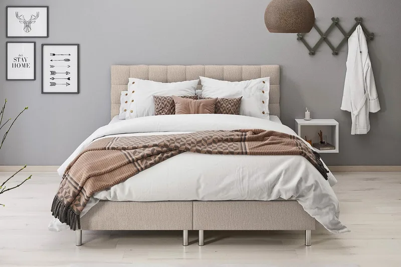Montana Förvaringssäng 180x200 - Beige - Möbler - Säng - Enkelsäng