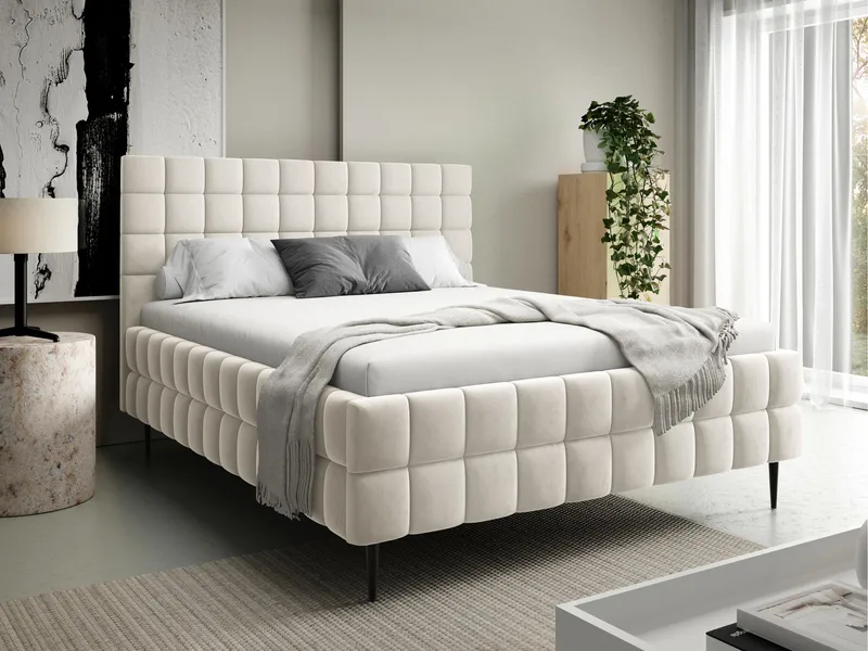 Morke Sängram med förvaring 140x200 cm - beige - Möbler - Säng - Säng med förvaring