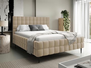 Morke Sängram med förvaring 140x200 cm - beige - Möbler - Säng - Säng med förvaring