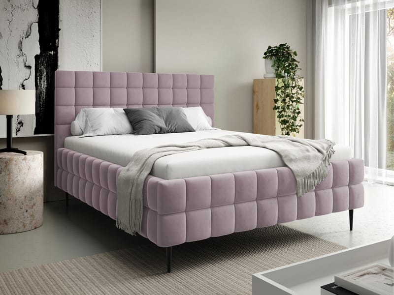 Morke Sängram med förvaring 160x200 cm - rosa - Möbler - Säng - Säng med förvaring
