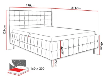 Morke Sängram med förvaring 160x200 cm - rosa - Möbler - Säng - Säng med förvaring
