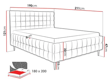 Morke Sängram med förvaring 180x200 cm - grön - Möbler - Säng - Säng med förvaring