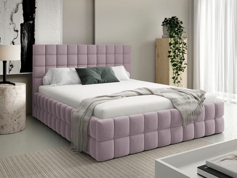 Morke Sängram med förvaring 180x200 cm - rosa - Möbler - Säng - Säng med förvaring